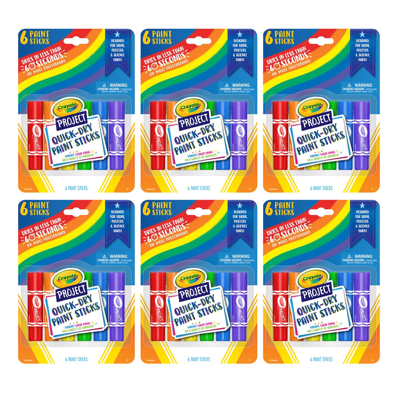 Crayola® Project™ Quick-Dry Paint Sticks, 6 Packs of 6